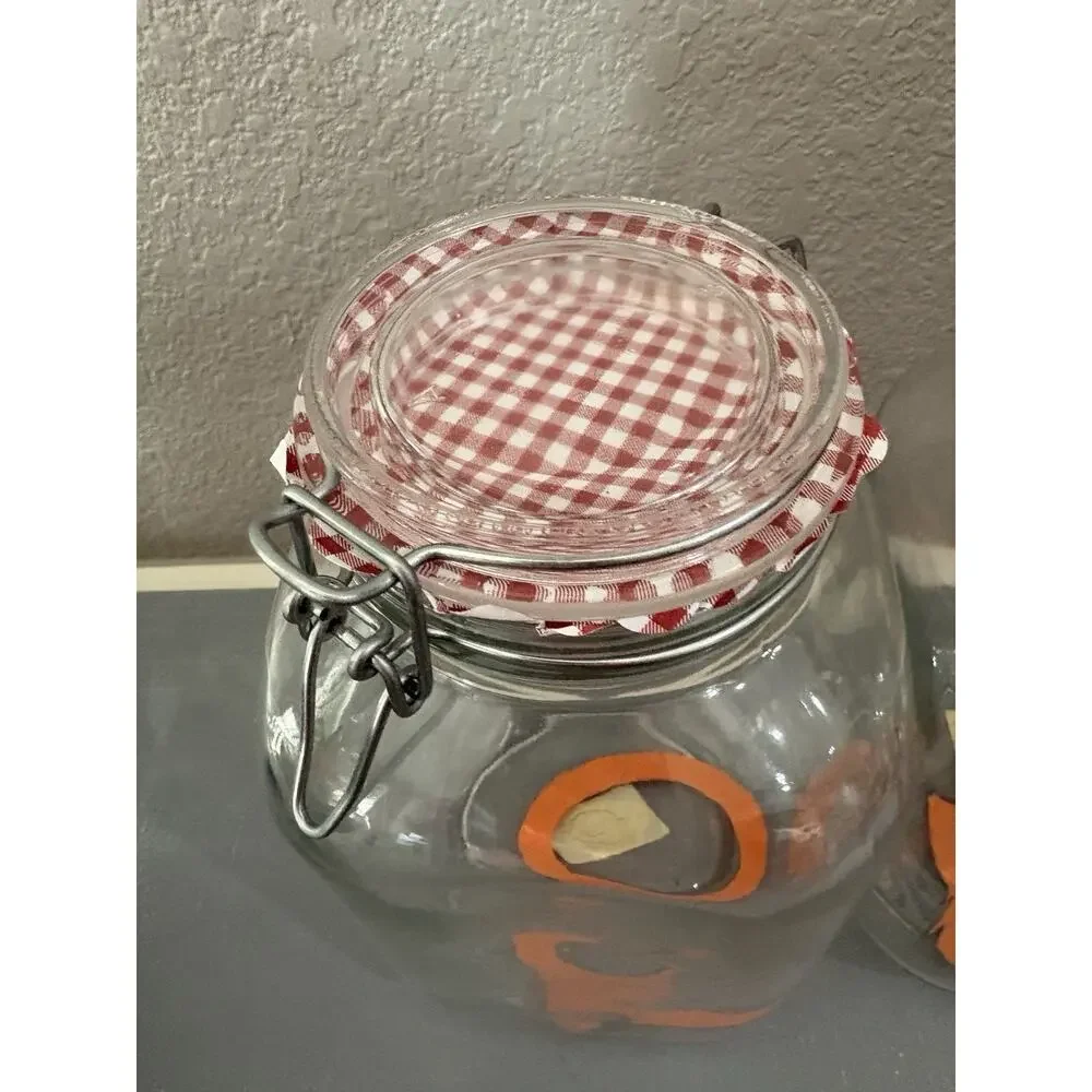 Set of 2 Italian Glass Swing Top Canisters Made in Italy Global Amici
